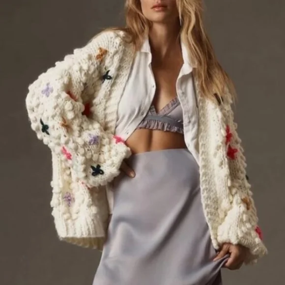 Anthropologie One Size Bubble Cardigan Sweater - Picture 2 of 13